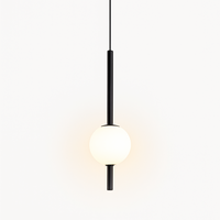 Suspension LED tube doré et boule