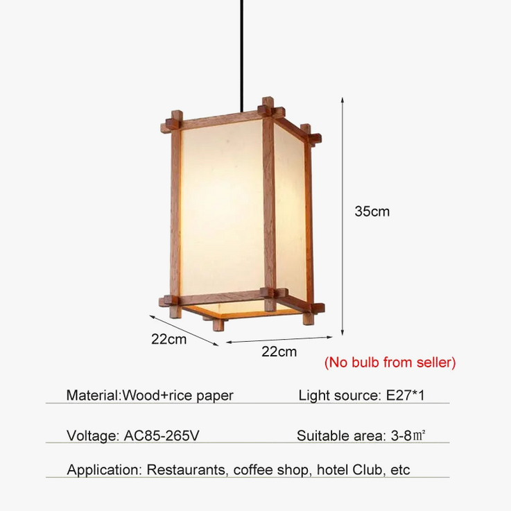 suspension loft vintage asiatique zen en bois décorative