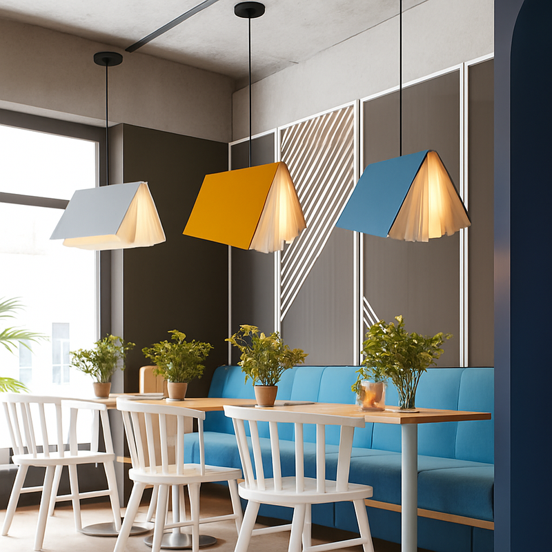 suspension lumières livre décoration moderne salle d'étude bibliothèque boutique décor enfants enfants décor