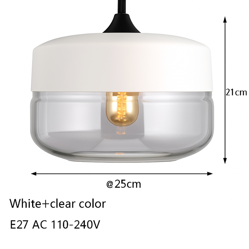 Suspension moderne design en verre et métal Loft