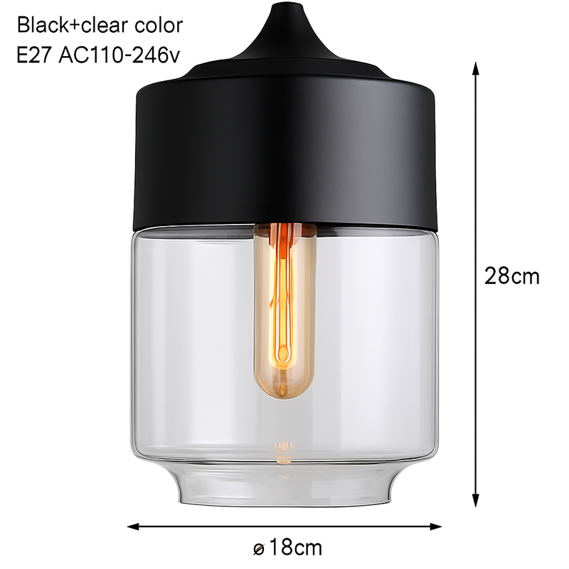 Suspension moderne design en verre et métal Loft