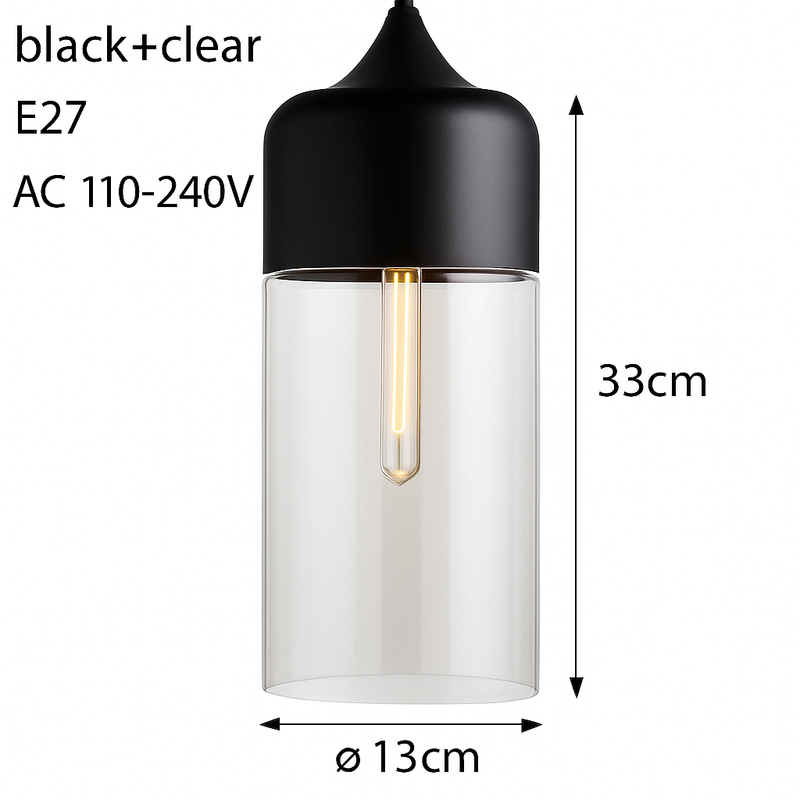 Suspension moderne design en verre et métal Loft