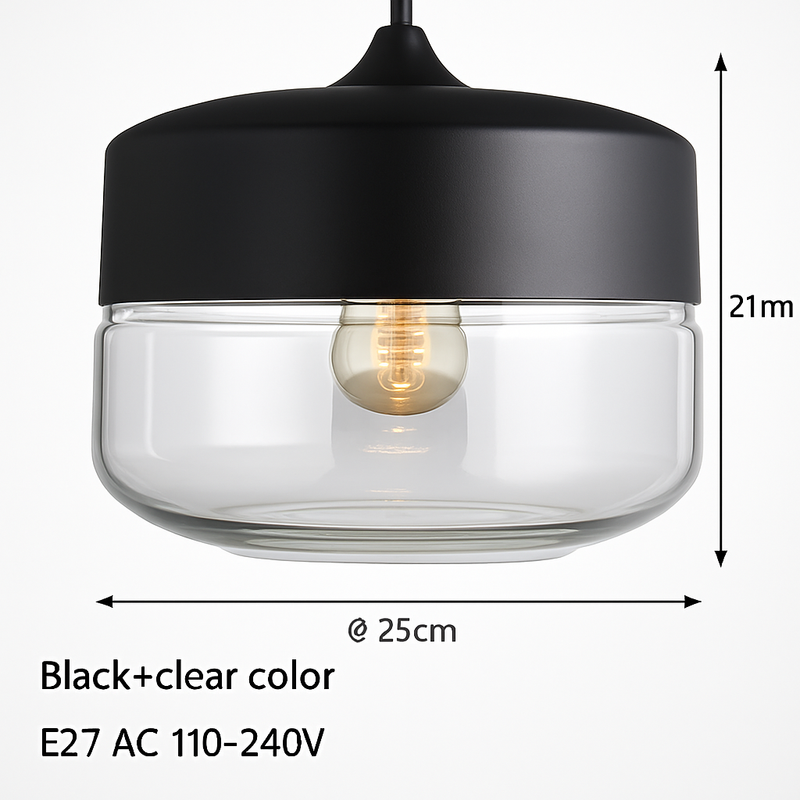 Suspension moderne design en verre et métal Loft