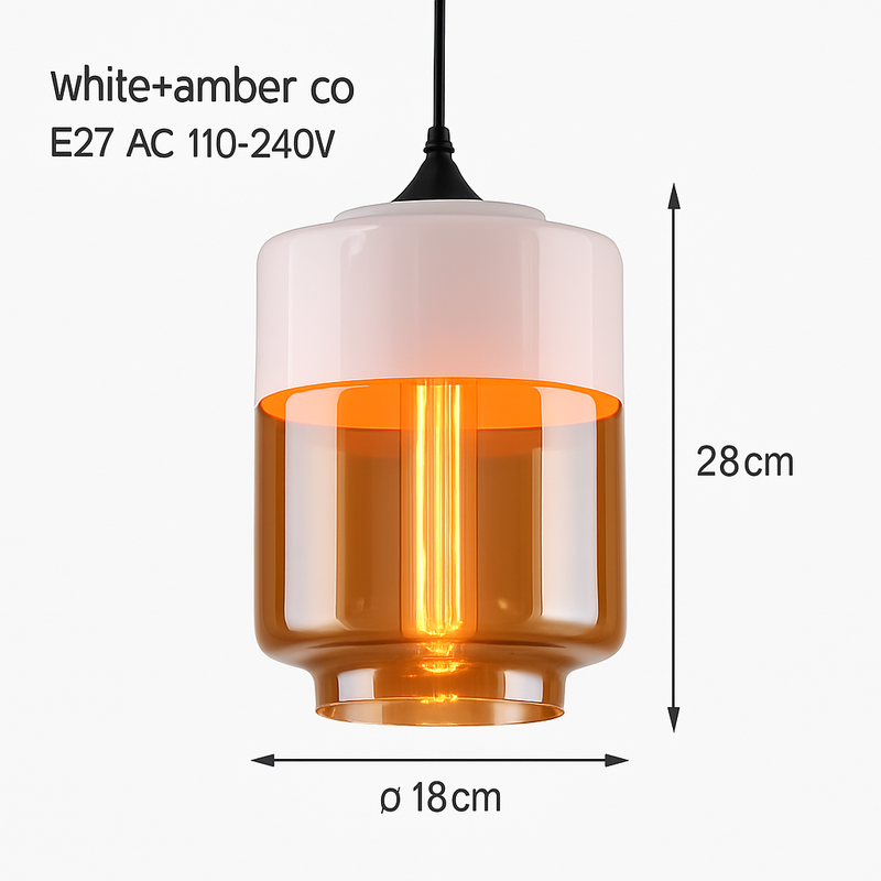 Suspension moderne design en verre et métal Loft