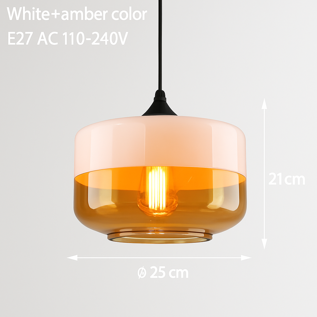 Suspension moderne design en verre et métal Loft - vue 19 sur 21