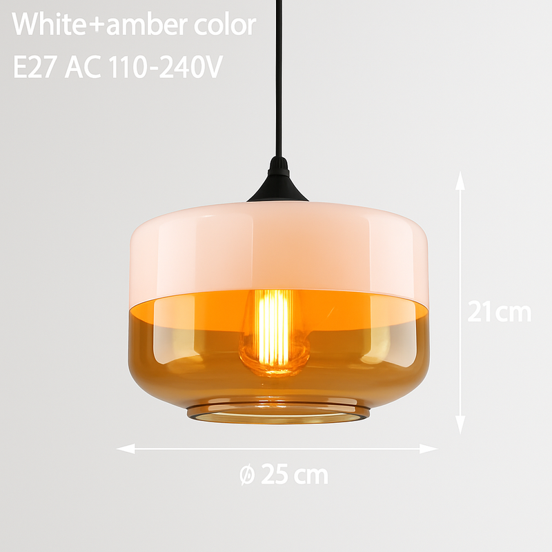 Suspension moderne design en verre et métal Loft