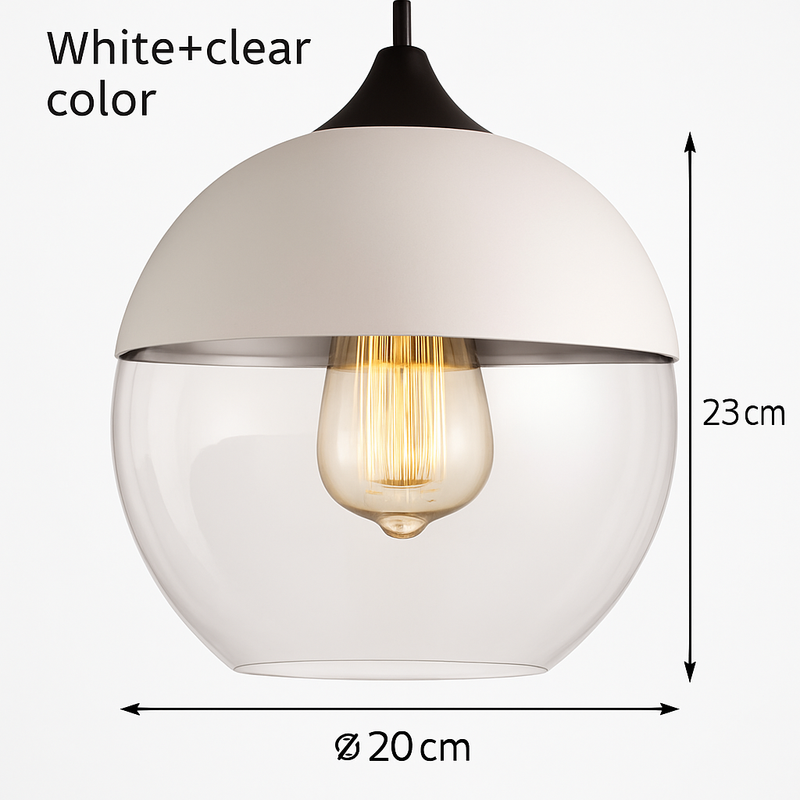 Suspension moderne design en verre et métal Loft