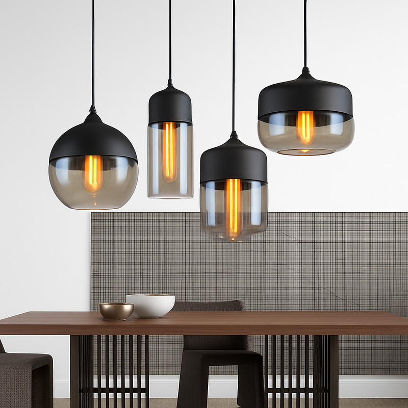 Suspension moderne design en verre et métal Loft