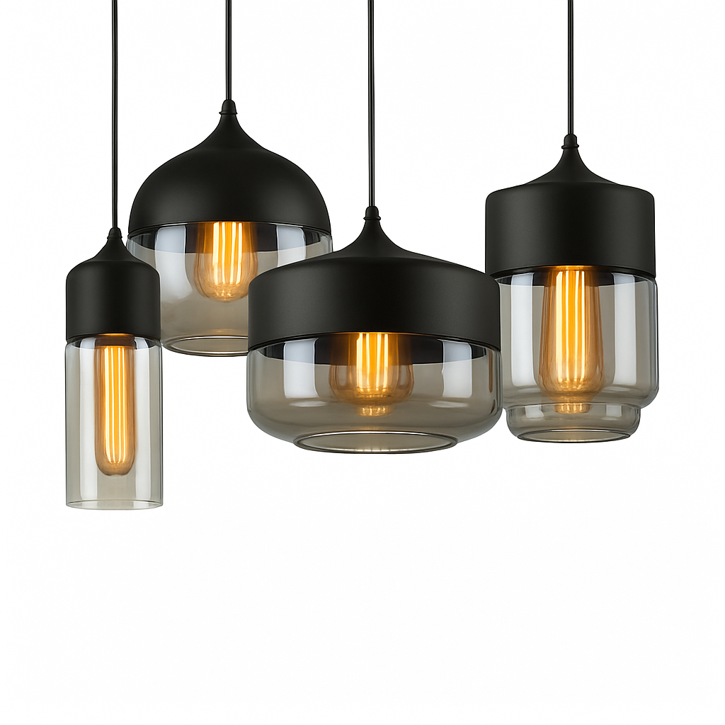 Suspension moderne design en verre et métal Loft - vue 4 sur 21
