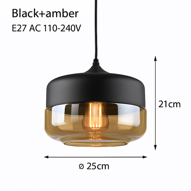 Suspension moderne design en verre et métal Loft
