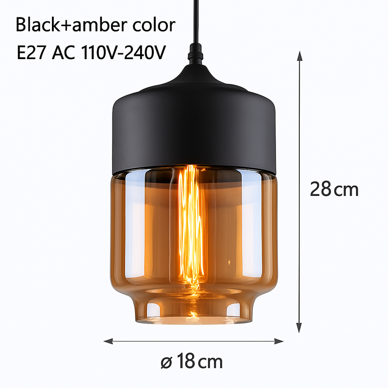 Suspension moderne design en verre et métal Loft