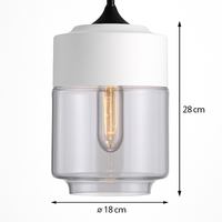 Suspension moderne design en verre et métal Loft