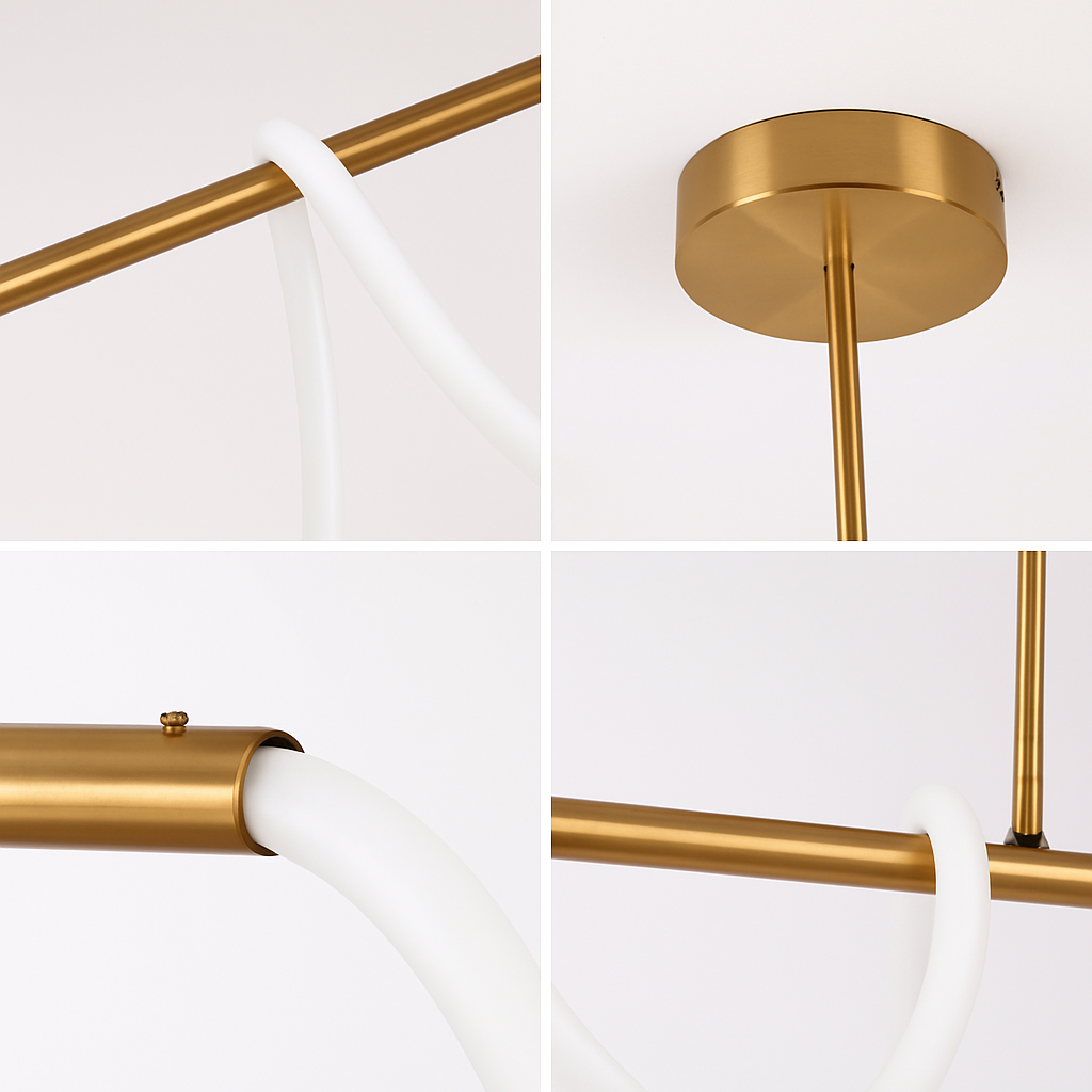 suspension moderne design long tube lumineux flexible pour espace contemporain - vue 6 sur 22