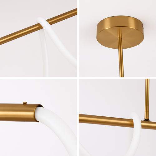 suspension moderne design long tube lumineux flexible pour espace contemporain