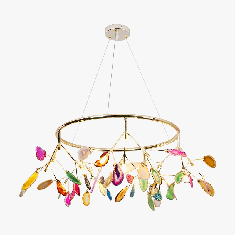 suspension moderne en agate colorée design nordique pour décoration intérieure