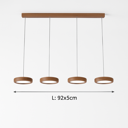 suspension moderne en bois à trois têtes minimaliste