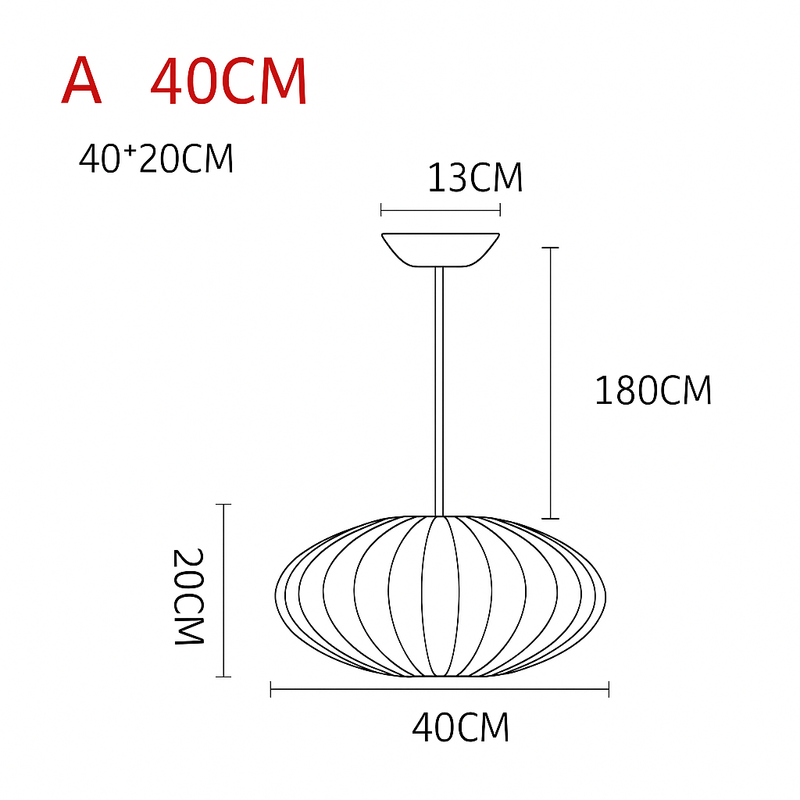Suspension moderne en papier style japonais Silk