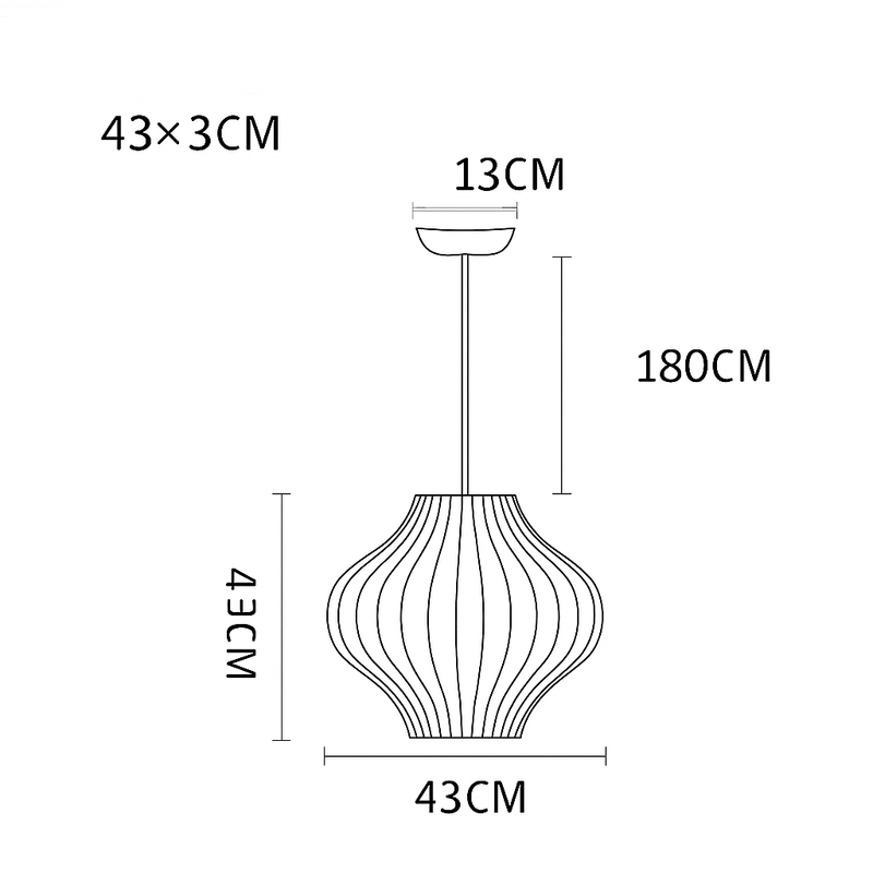 Suspension moderne en papier style japonais Silk