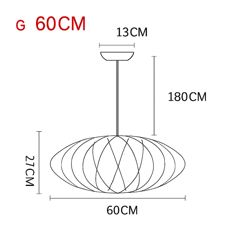 Suspension moderne en papier style japonais Silk