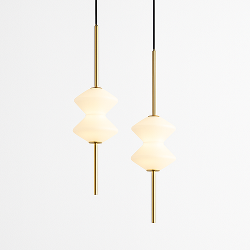 suspension moderne en verre avec fil métallique réglable
