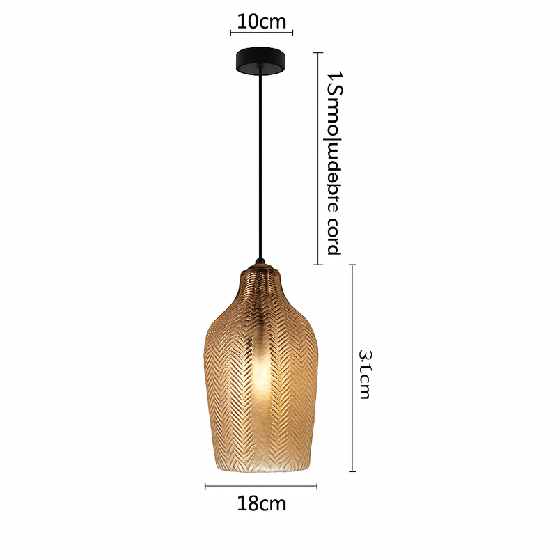 Suspension moderne en verre fumé (plusieurs formes) Guezra