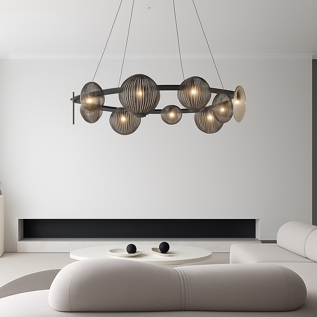 suspension moderne en verre pour décoration intérieure élégante - vue 3 sur 12