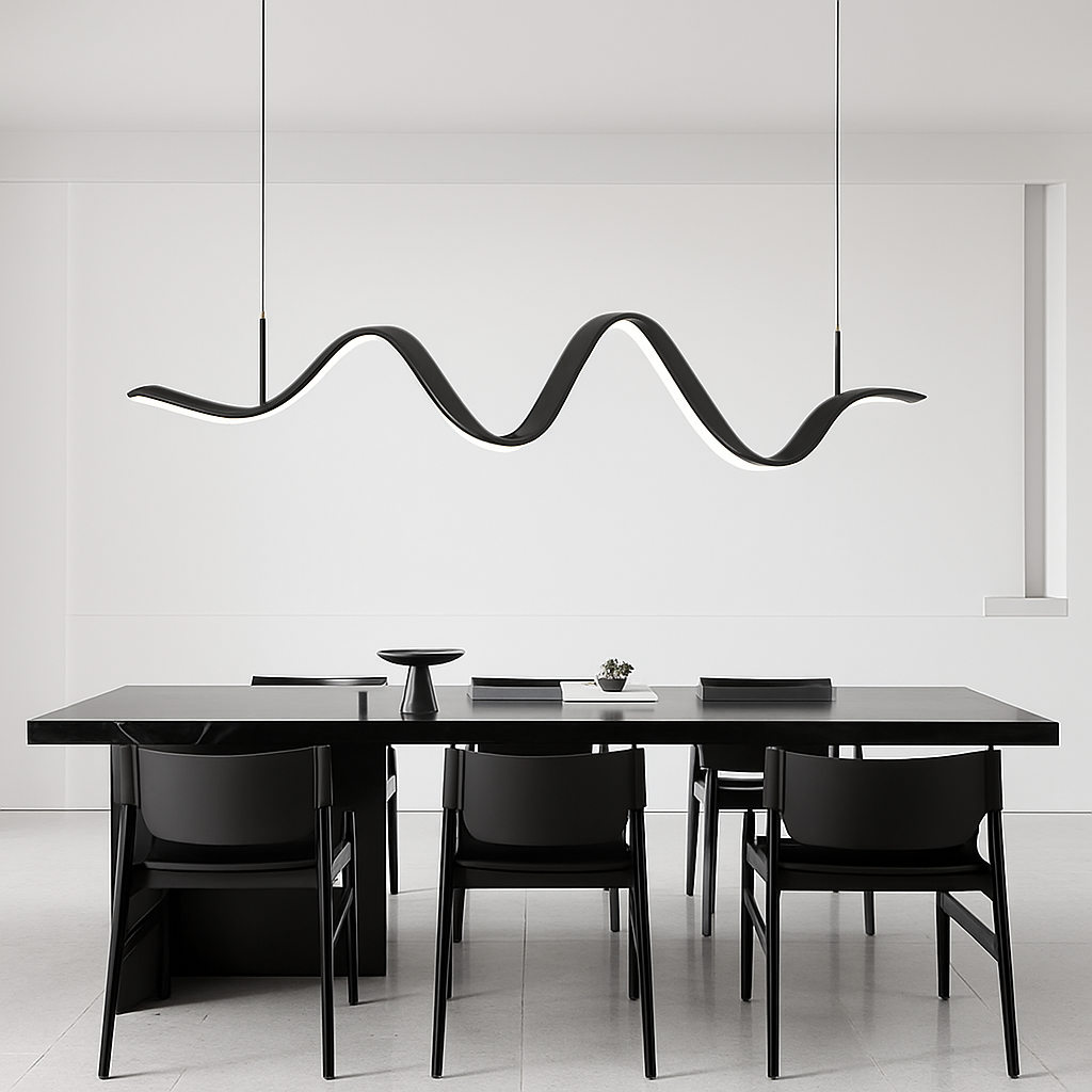 suspension moderne linéaire lumière pour décoration de table à manger