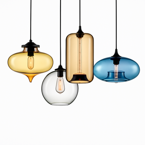 suspension moderne loft luminaire en verre multicolore vintage