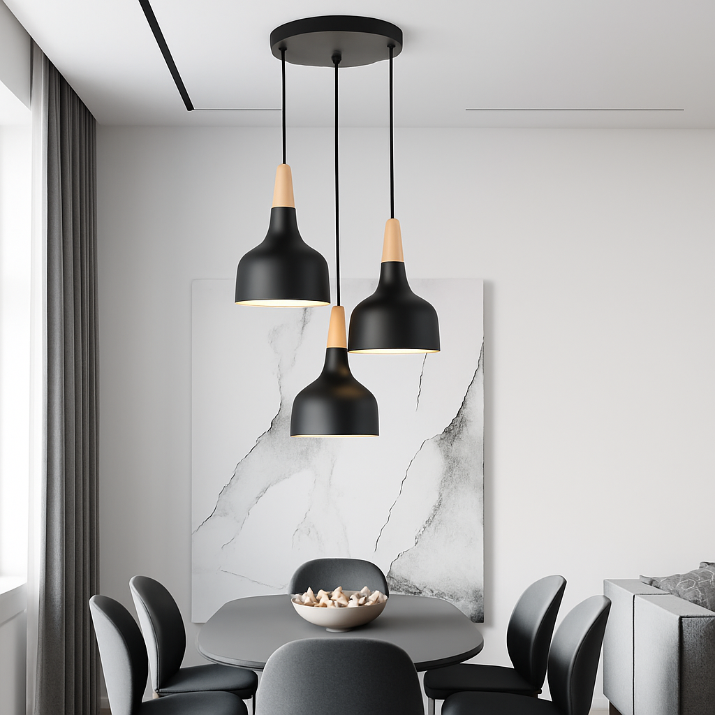 suspension moderne nordique en aluminium rétro pour intérieur design - vue 5 sur 16