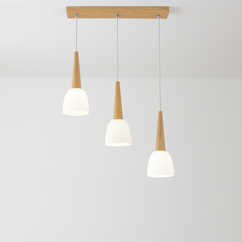 Moderne Pendelleuchte aus Holz GZMJ mit LED-Halterung - vue 8 sur 10