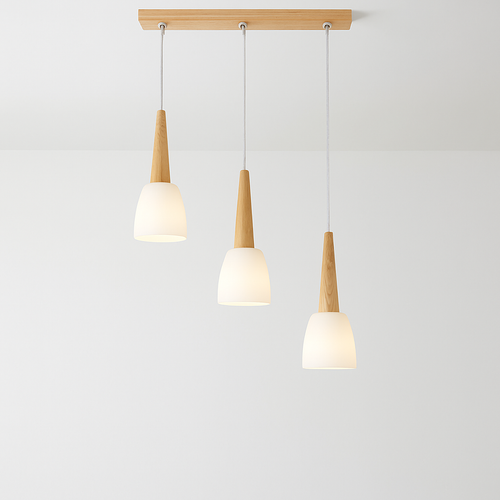 Moderne Pendelleuchte aus Holz GZMJ mit LED-Halterung - vue 10 sur 10