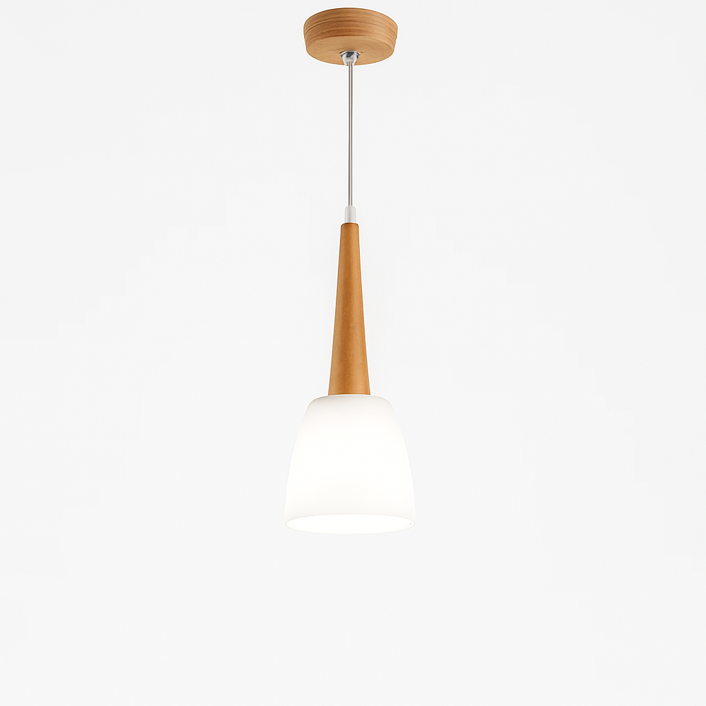 Moderne Pendelleuchte aus Holz GZMJ mit LED-Halterung - vue 10 sur 10
