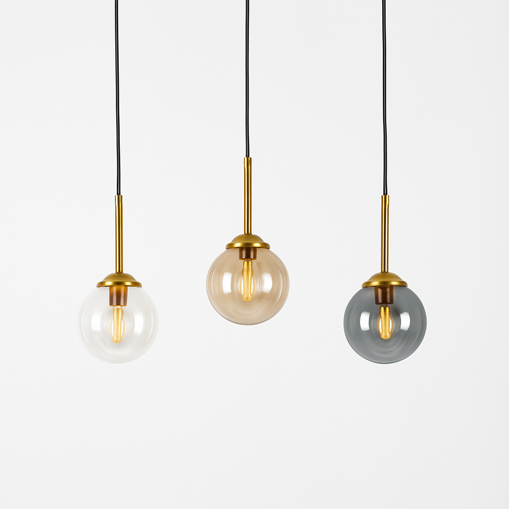 suspension modernes nordiques en verre led pour maison - vue 3 sur 16