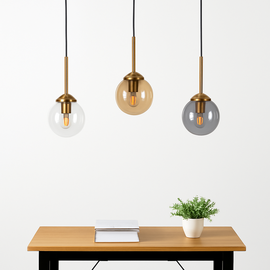 suspension modernes nordiques en verre led pour maison - vue 4 sur 16