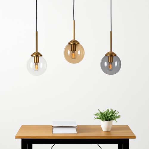 suspension modernes nordiques en verre led pour maison