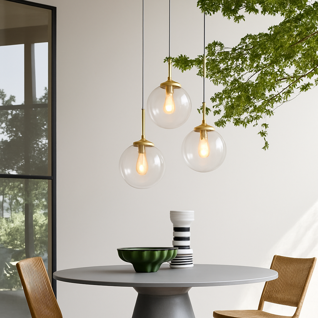 suspension modernes nordiques en verre led pour maison - vue 5 sur 16