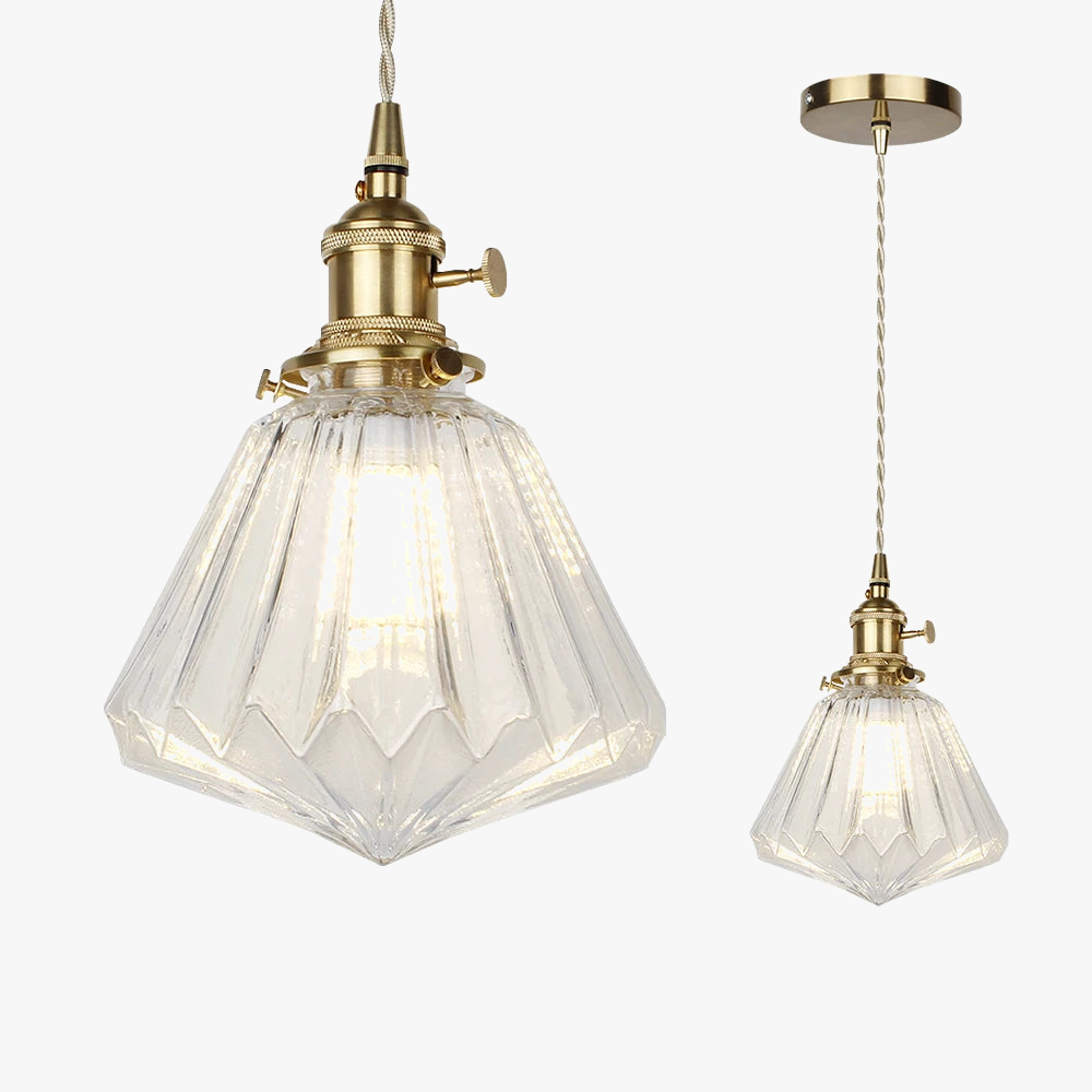 suspension nordique minimaliste en verre et cuivre