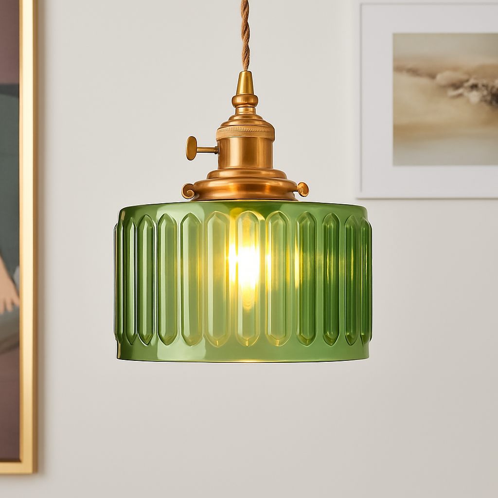 suspension nordique vintage rustique en cuivre wabi-sabi luminaire - vue 3 sur 15