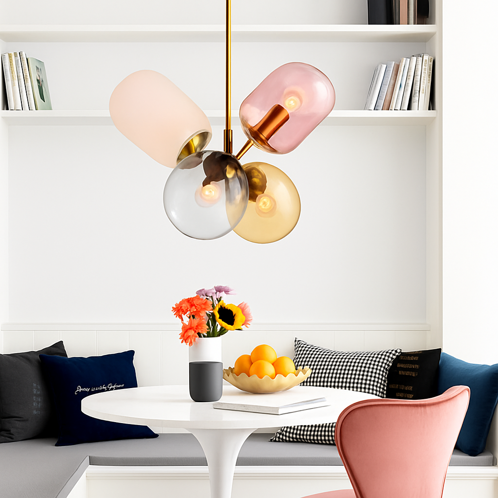suspension nordiques postmodernes en verre led décoratives - vue 2 sur 7