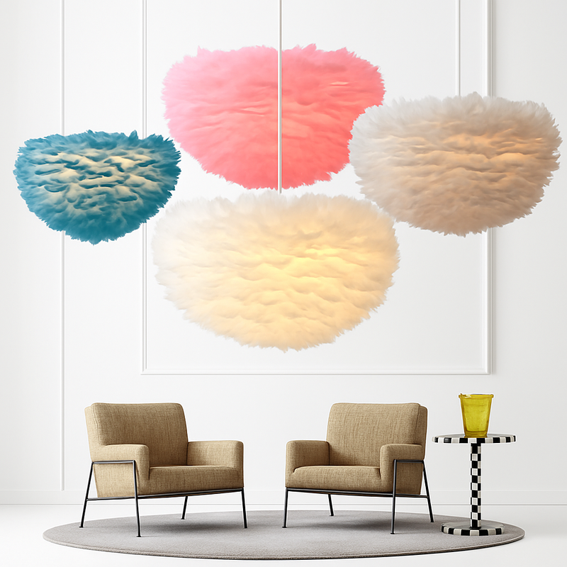 Suspension ovale en plumes Father