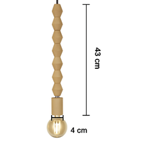 suspension rétro en bois de chêne avec perles géométriques