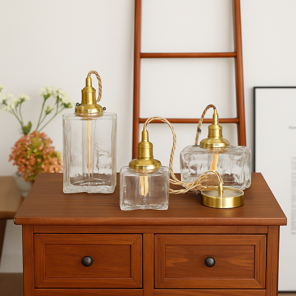 suspension rétro en verre pour éclairage intérieur élégant - vue 4 sur 9
