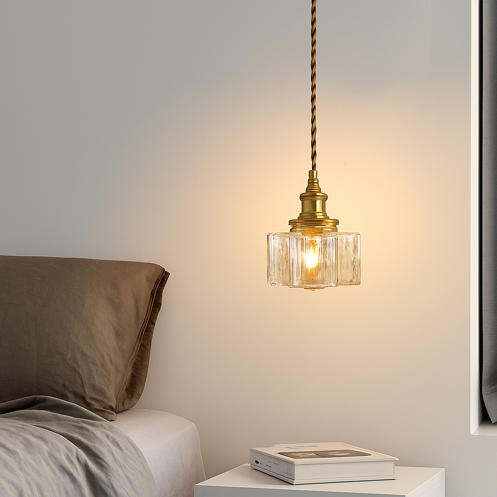 suspension rétro en verre pour éclairage intérieur élégant - vue 6 sur 9