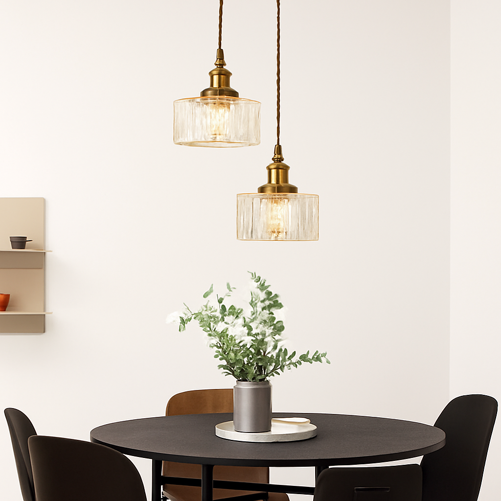 suspension rétro en verre pour éclairage intérieur élégant - vue 7 sur 9