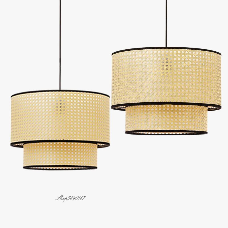 suspension rotin artisanale style japonais pour café restaurant