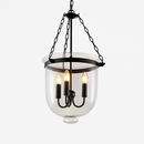 Suspension rustique en verre et métal rétro