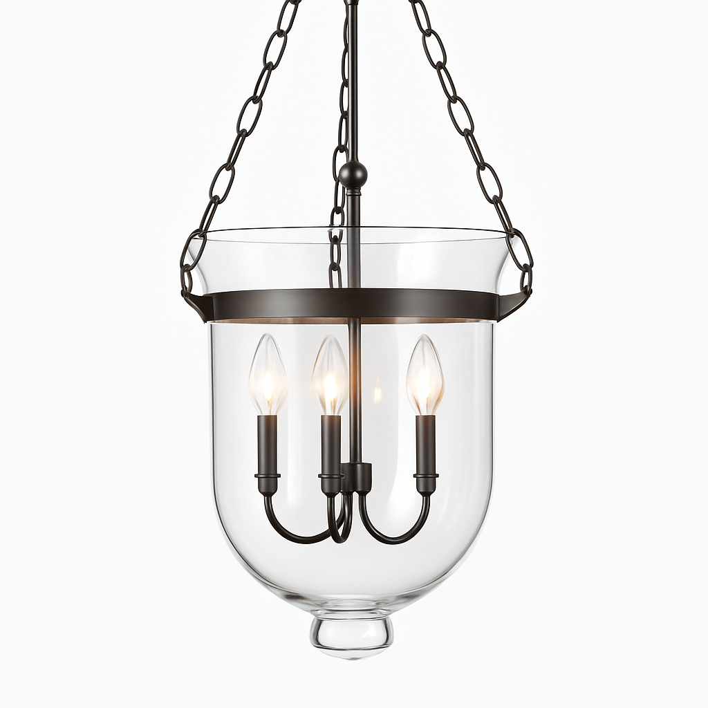 Suspension rustique en verre et métal rétro - vue 3 sur 3