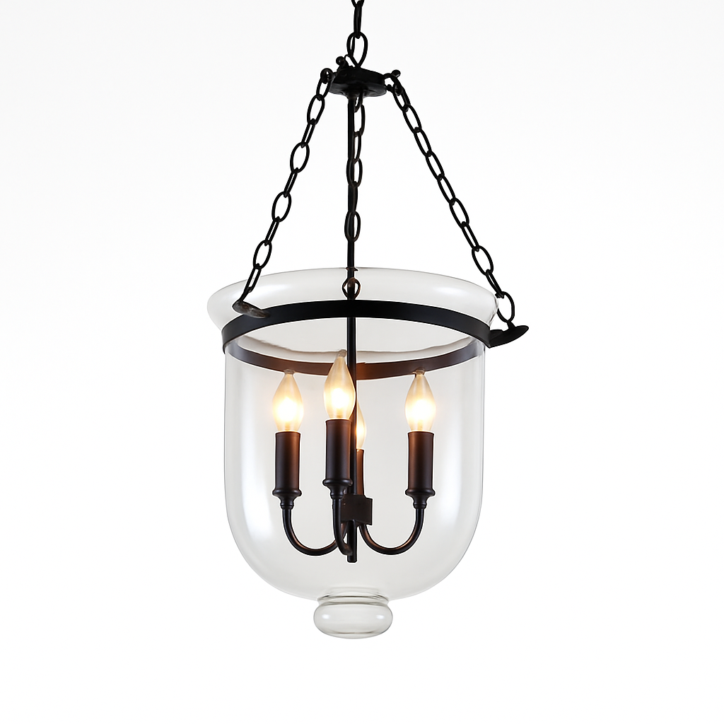 Suspension rustique en verre et métal rétro - vue 4 sur 3