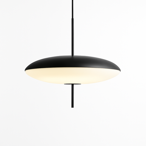 Moderne Pendelleuchte Untertassendesign Schwarz/Weiß - vue 2 sur 10