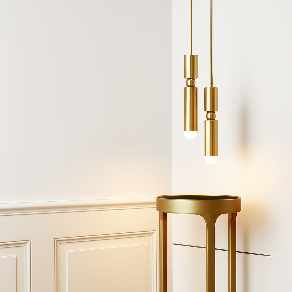 suspension tube doré pour luminaires modernes et élégants - vue 3 sur 5